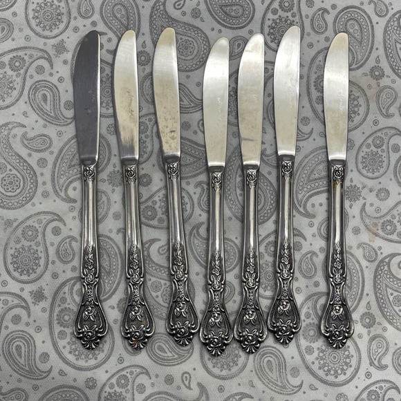 Normandy Other - Normandy Rose Stainless Steel Dinner Knives Set of 7 Japan Floral Pattern